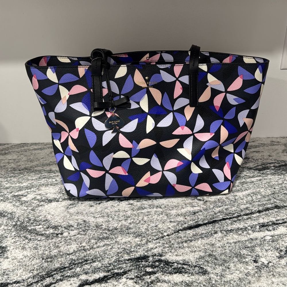 kate spade Black Floral Petal Print Tote